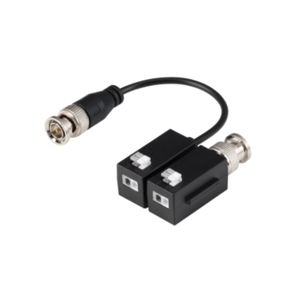 Video Balun pasivos 4K que transmiten video de hasta 8MP a 200 metros. Compatibles con resoluciones 720P, 1080P, 4MP, 5MP y 4K en formatos HDCVI, TVI, AHD y CVBS. Ideales para vigilancia en alta resolución y largas distancias. (1)