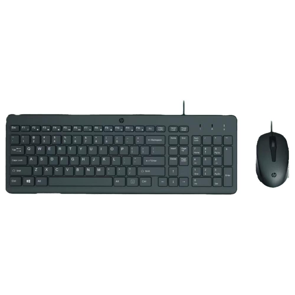 Combo Teclado y Mouse Alámbrico HP 150 (Negro) (1)