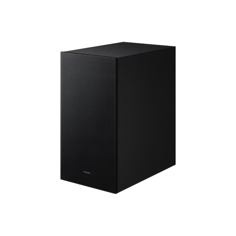 Barra de sonido Samsung, incluye subwoofer, sonido envolvente virtual en 3D, Q-SYMPHONY, cuenta con refuerzo en los sonidos graves, Altavoz central integrado, potencia 430 Vatios, 3,1 canales, conexión inalámbrica, Ficha técnica completa en www.samsung.com.co (3)