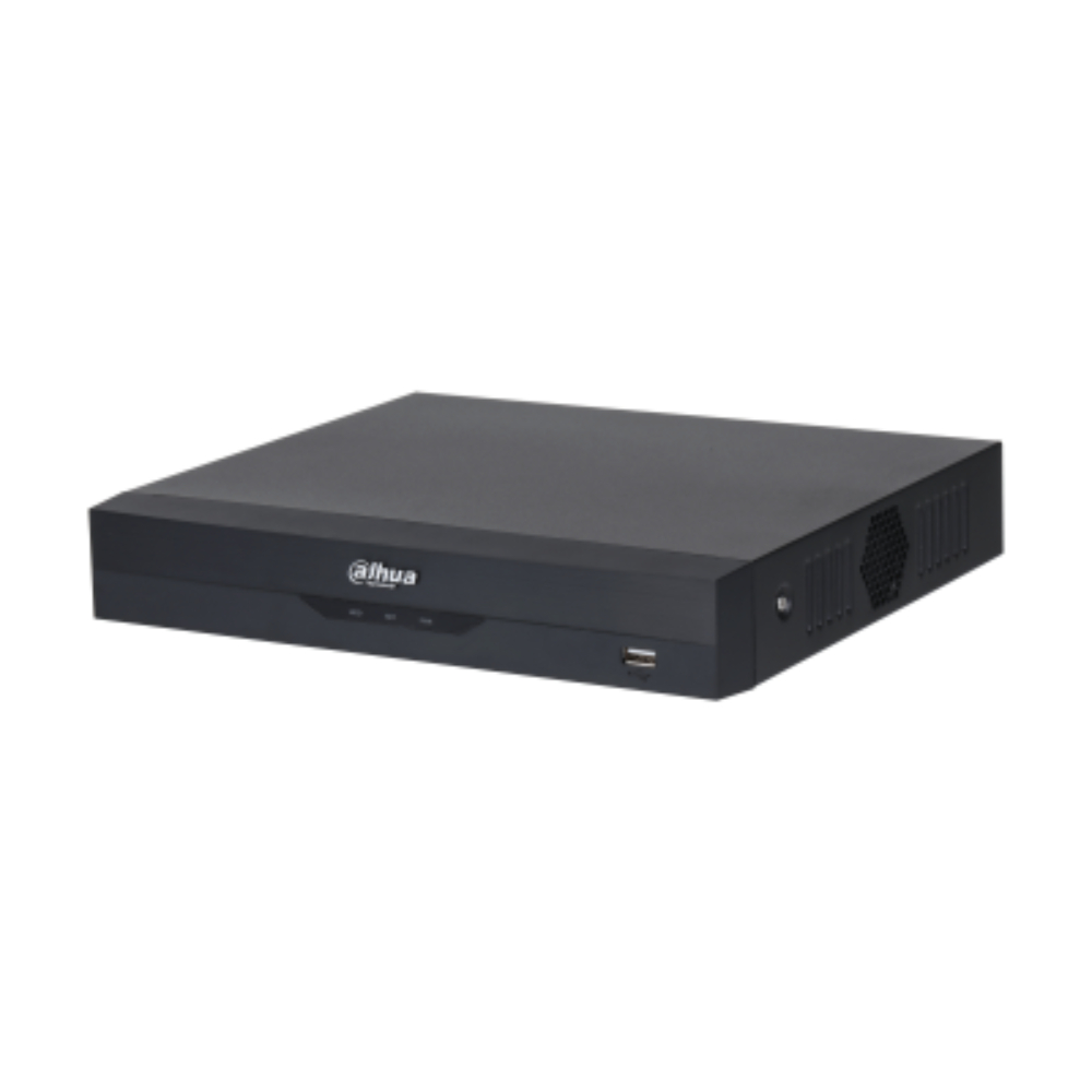 Grabador DVR  Penta-brid de 16 canales BNC analógicos hasta 5 MP + hasta 8 canales IP adicionales (total 24 canales IP, hasta 6 MP por canal)/ IA integrada AcuPick, Perimeter Protection, SMD Plus, Face Recognition, AI Codin/Compresión de video Smart H.265+, H.265, dual-stream/Conectividad adicional Cámaras Wi-Fi/ Soporta hasta 10 TB/ 1 bahia/ No in