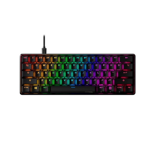 [4P5N4AA#ABA] Teclado gamer HyperX inglés US color negro con luz RGB.